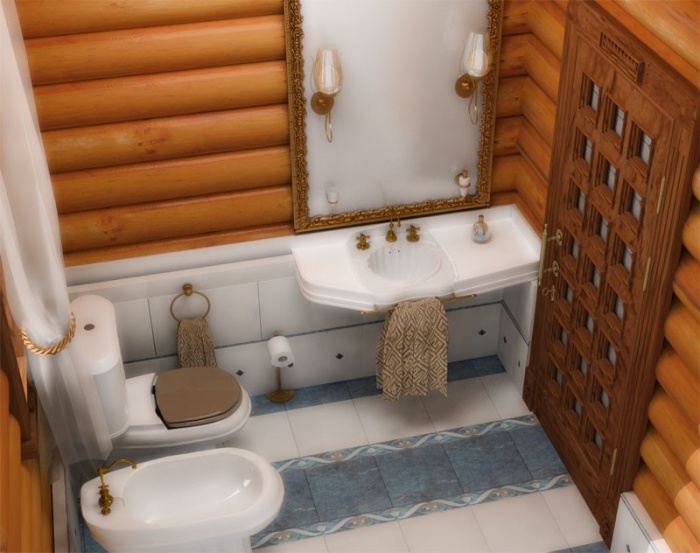 Koupelna na dřevěném stropě