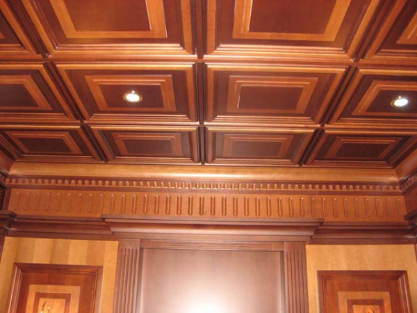 деревянные кессонные потолк