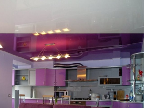 дизайн потолка на кухне