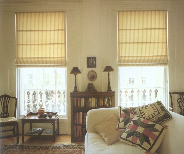 Римские шторы для гостиной в современном стиле