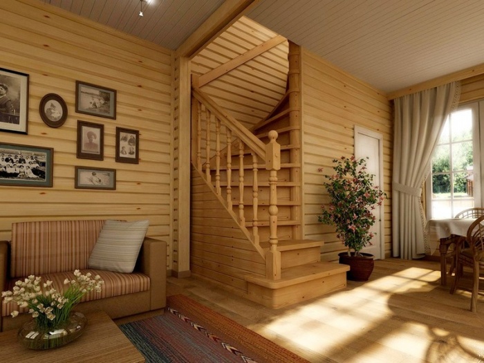 Интерьер деревянного дома внутри эконом (80 фото)