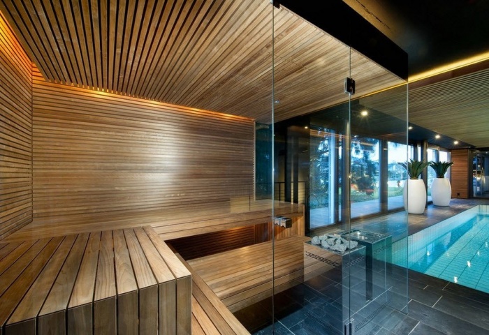 Дизайн крытого бассейна в частном доме