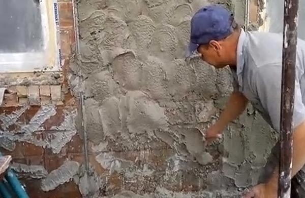 цементный раствор для штукатурки стен видео