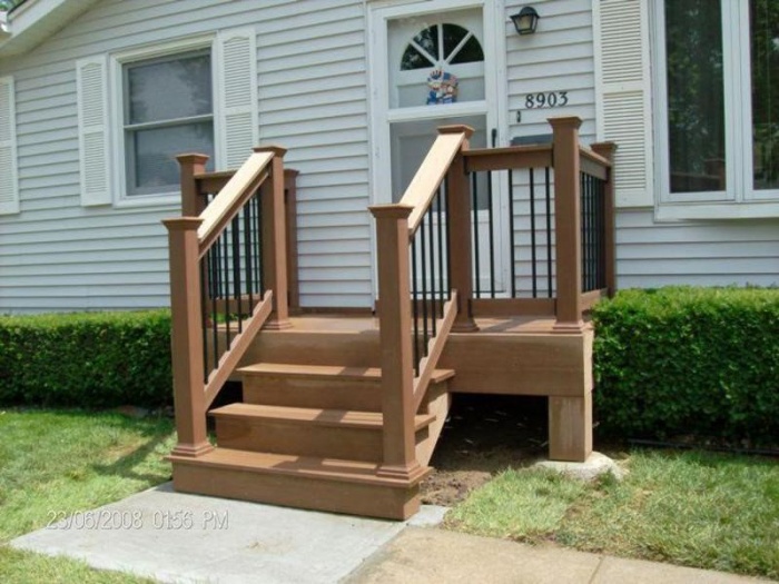 Лестница на террасу деревянная (75 фото)
