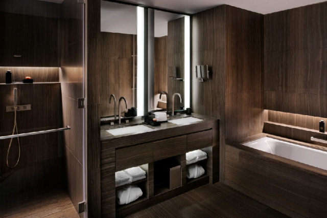 Дизайн темной ванной комнаты