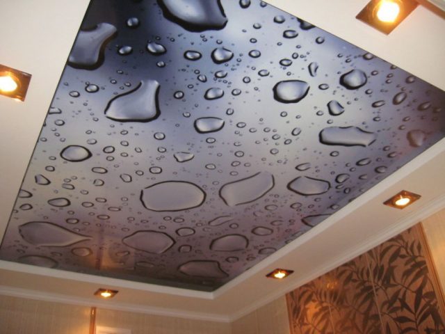 Натяжной потолок с рисунком: как делают, какие бывают, фото в интерьере