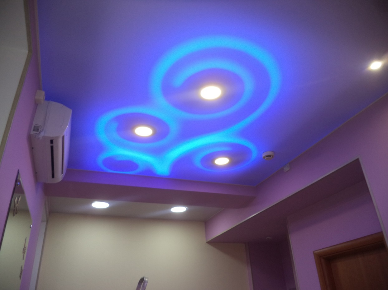 Дизайн светодиодной ленты на потолке