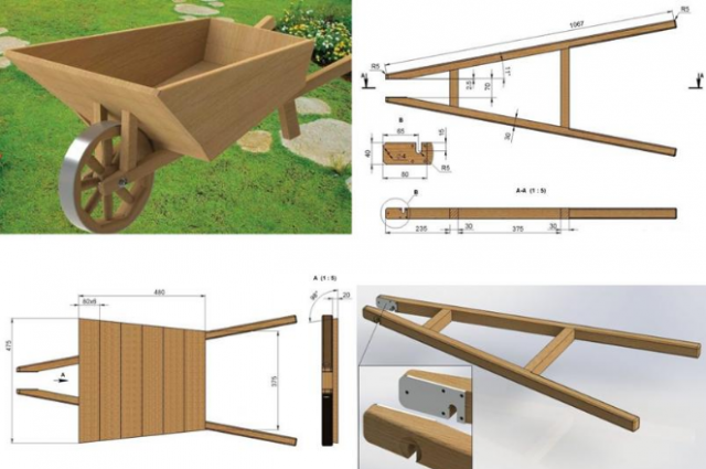 Садовая тележка своими руками: одноколесная, 2-х, 4-х колесная, как сделать